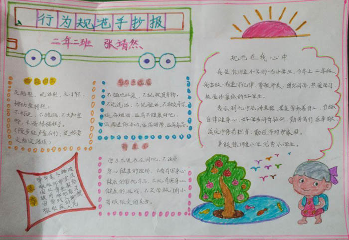 行為規(guī)范手抄報(bào)圖片，規(guī)范在我心中
