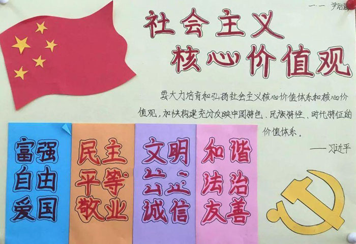 優(yōu)秀的社會主義核心價值觀手抄報