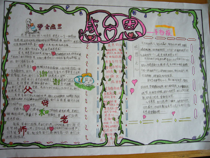 感恩父母手抄報(bào)，學(xué)會(huì)感恩