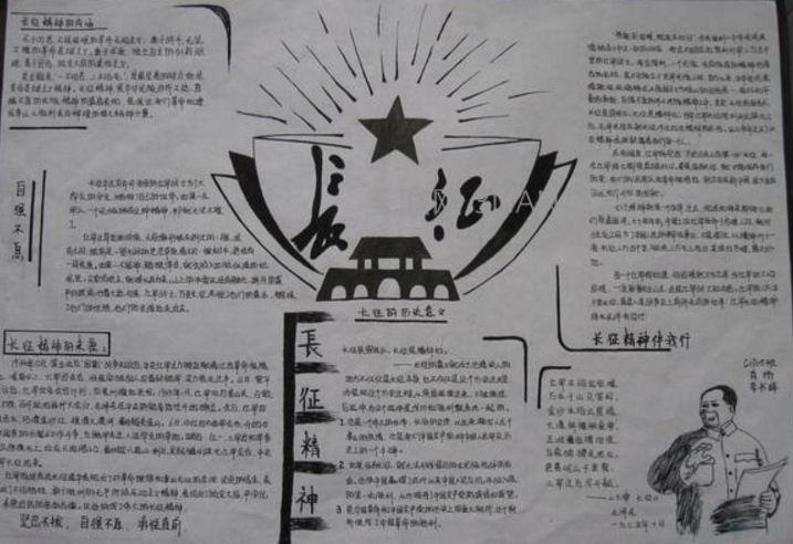長征精神手抄報圖片，紅軍不怕遠征難
