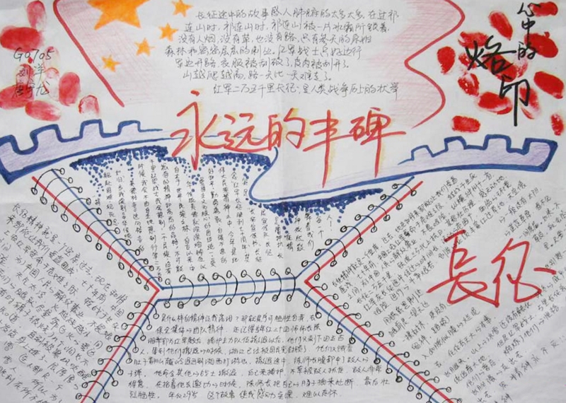 長征精神手抄報，永遠的豐碑