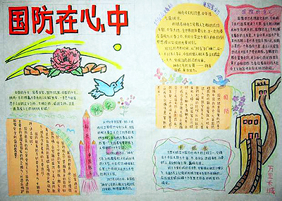 國(guó)防教育手抄報(bào)，國(guó)防在心中