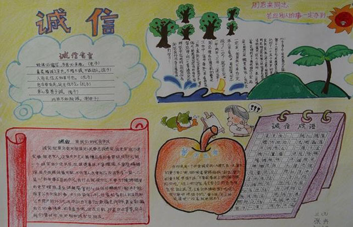 誠實守信手抄報圖片，誠信的重要性