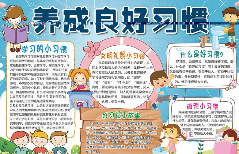 習慣養(yǎng)成手抄報，養(yǎng)成良好習慣