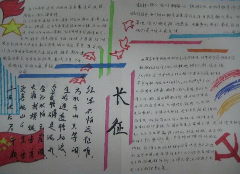 弘揚長征精神手抄報，歌頌長征精神