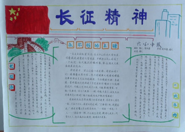 長征精神手抄報圖片，永不朽的豐碑