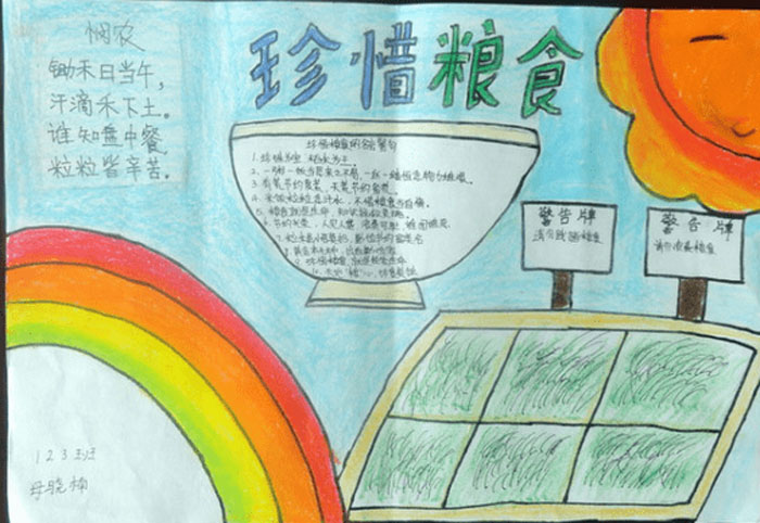關(guān)于光盤(pán)行動(dòng)的手抄報(bào)，珍惜糧食