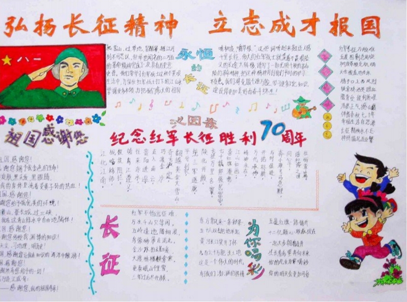 弘揚長征精神手抄報，立志成才報國