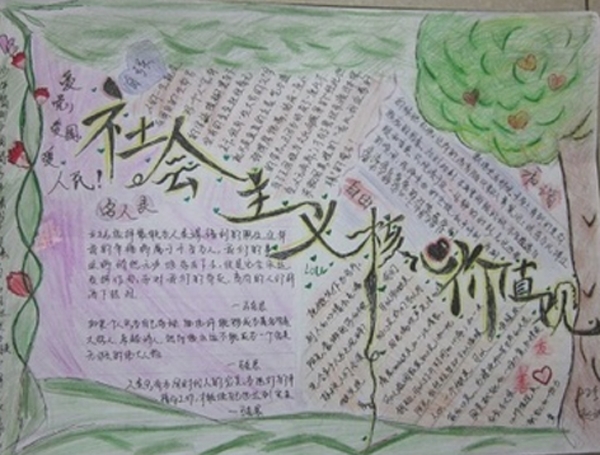社會主義核心價值觀手抄報，爭做陽光少年