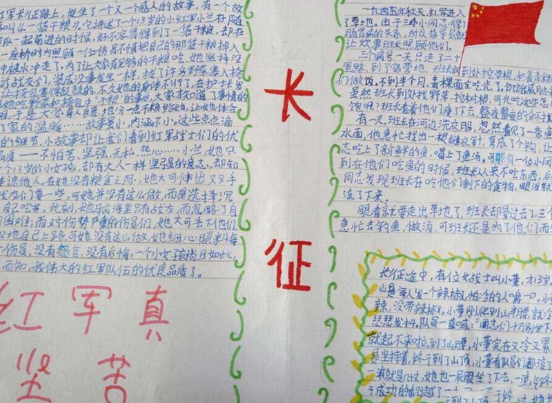 長(zhǎng)征精神手抄報(bào)圖片，紅軍的堅(jiān)苦