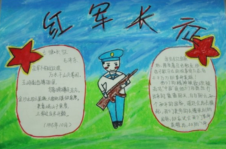 長征精神手抄報內(nèi)容，紅軍長征