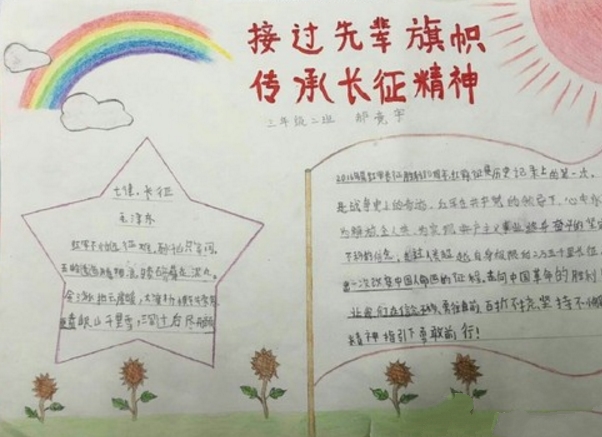 長征精神手抄報(bào)圖片，傳承長征精神