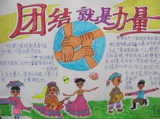團結(jié)就是力量，團結(jié)友愛手抄報