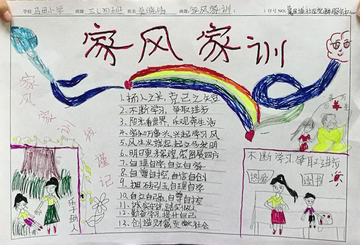 家風(fēng)家訓(xùn)手抄報圖片，家風(fēng)家訓(xùn)我謹(jǐn)記