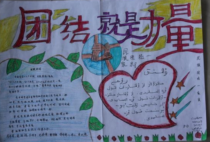 團結(jié)就有大力量，團結(jié)友愛手抄報