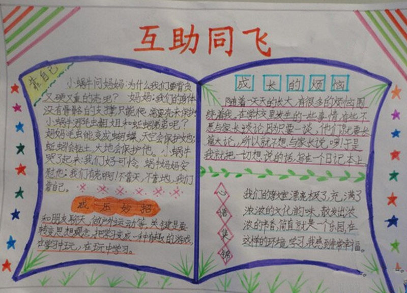 團結(jié)友愛手抄報，互助同飛