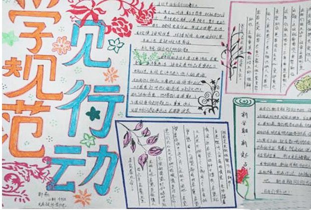 行為規(guī)范手抄報(bào)，學(xué)規(guī)范見(jiàn)行動(dòng)
