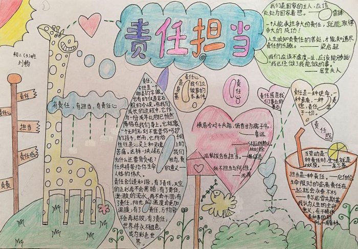 漂亮的道德規(guī)范手抄報圖片，責任擔當
