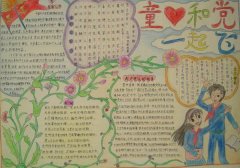 關于愛我中華的手抄報內容，童心和黨一起飛