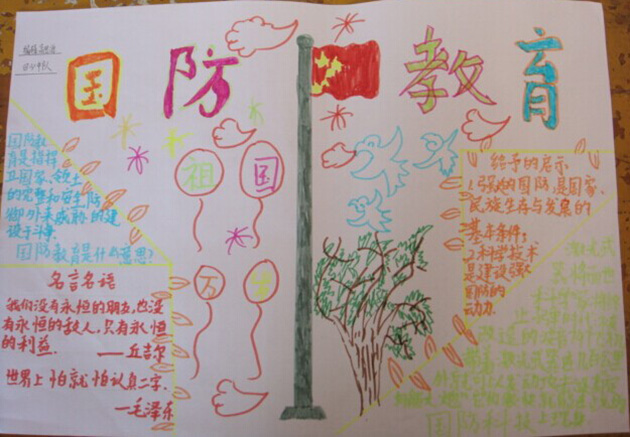 國(guó)防教育手抄報(bào)，國(guó)無(wú)防不立