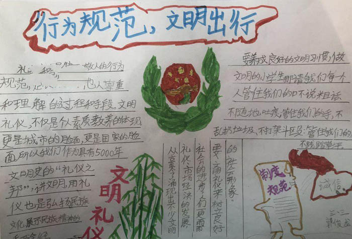 行為規(guī)范手抄報(bào)圖片，文明出行