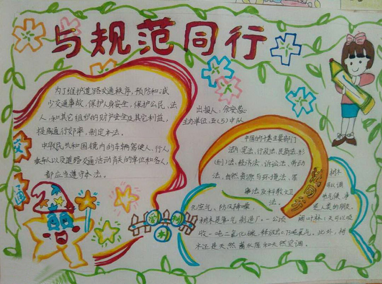 小學(xué)生行為規(guī)范手抄報(bào)，與規(guī)范同行