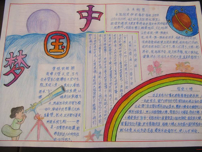 好看的我的中國夢手抄報圖片