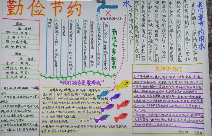 好看的勤儉節(jié)約手抄報