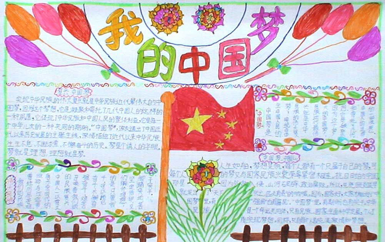 小學(xué)生中國(guó)夢(mèng)手抄報(bào)，我愛(ài)祖國(guó)