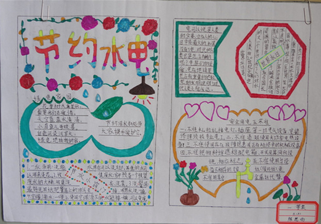 三愛三節(jié)手抄報(bào)圖片，節(jié)約用水