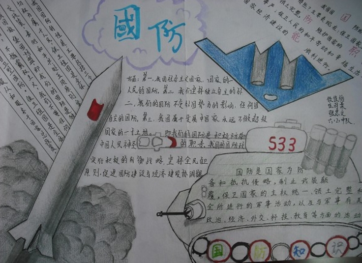 國防教育手抄報，維護祖國的安全利益