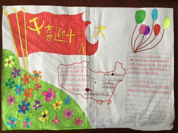 喜迎十九大手抄報圖片，十九大與我們的未來