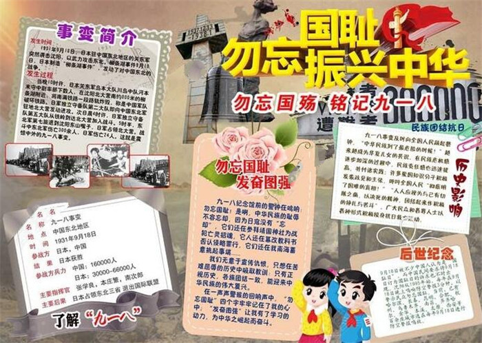 九一八事變手抄報(bào)簡(jiǎn)介，了解九一八