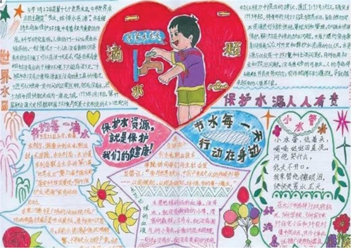 勤儉節(jié)約手抄報，節(jié)約用水手抄報圖片