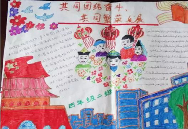 民族團結手抄報，共同發(fā)展繁榮