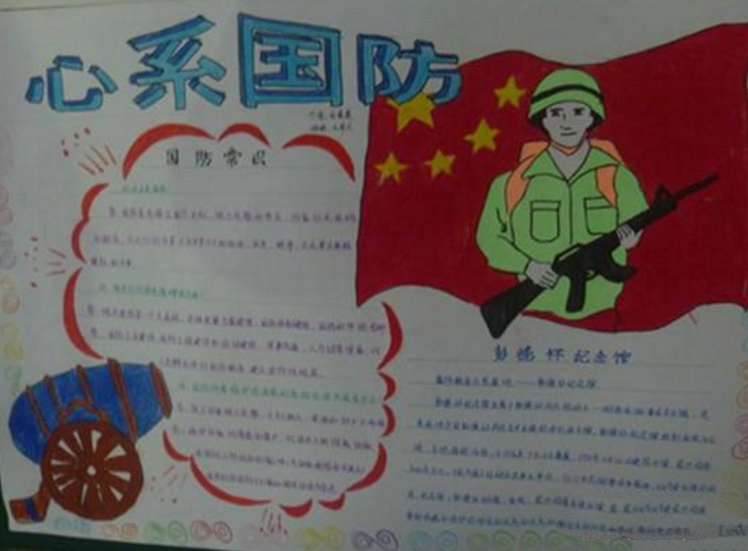 國防教育手抄報圖片，心系國防