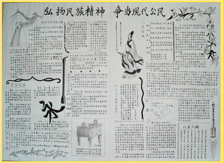 愛國主義手抄報，弘揚民族精神爭當現(xiàn)代公民