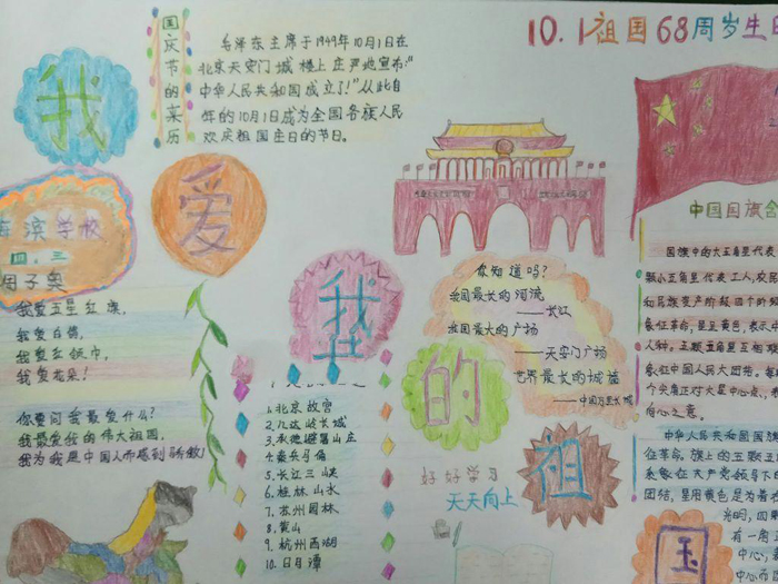 愛國主義手抄報(bào)圖片，我愛我的祖國