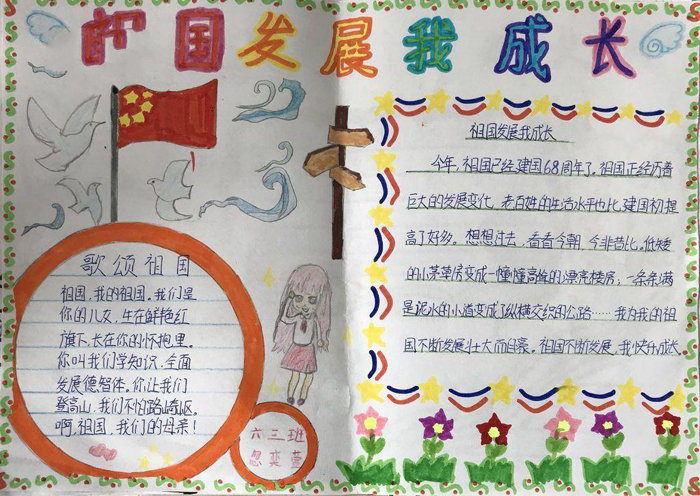 小學(xué)生愛國手抄報圖片，歌頌祖國