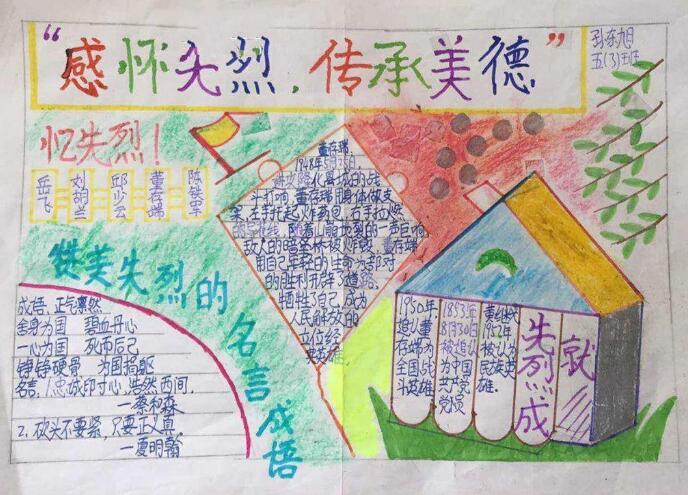 九一八愛國主義手抄報，緬懷先烈