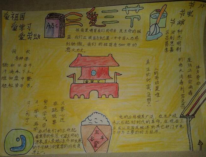 三愛三節(jié)手抄報(bào)圖片，專心學(xué)習(xí)成就未來