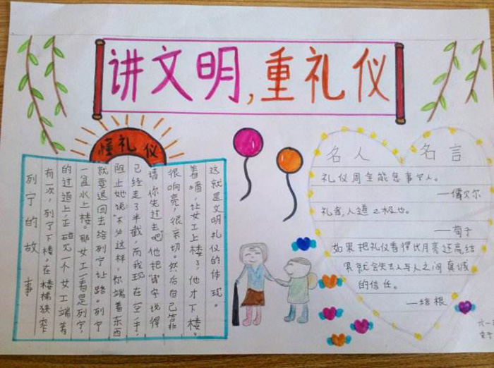 文明禮儀手抄報(bào)，講文明重禮儀