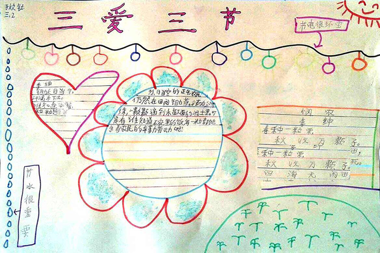 簡單的三愛三節(jié)手抄報(bào)圖片