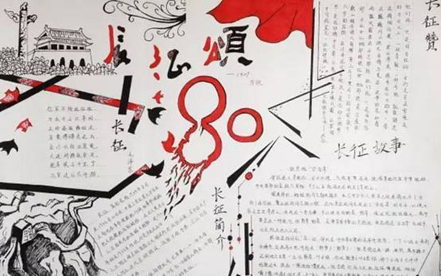 關(guān)于長征精神的手抄報(bào)圖片，長征頌