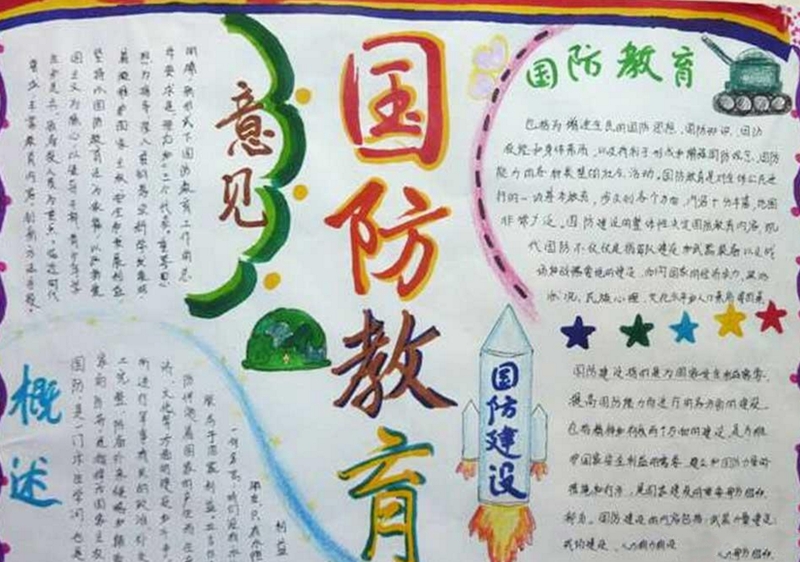 2020年國防教育手抄報，國不可一日無防