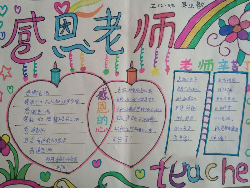 感恩教育手抄報(bào)圖片，感恩老師