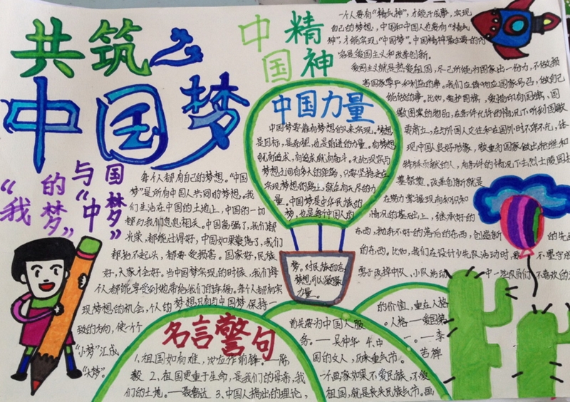 共筑中國(guó)夢(mèng)，中國(guó)夢(mèng)手抄報(bào)