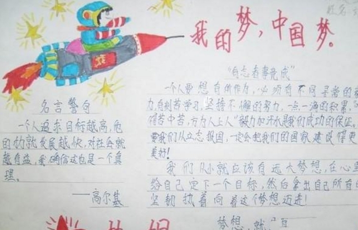 中國夢手抄報，大業(yè)復(fù)興華夏夢