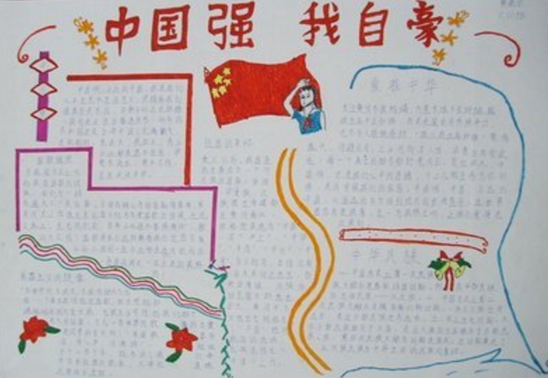 國防教育手抄報，中國強我自豪