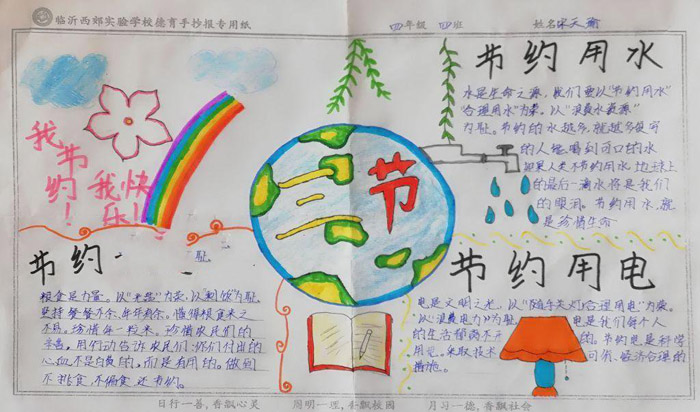 三愛三節(jié)手抄報(bào)圖片，我節(jié)約我快樂